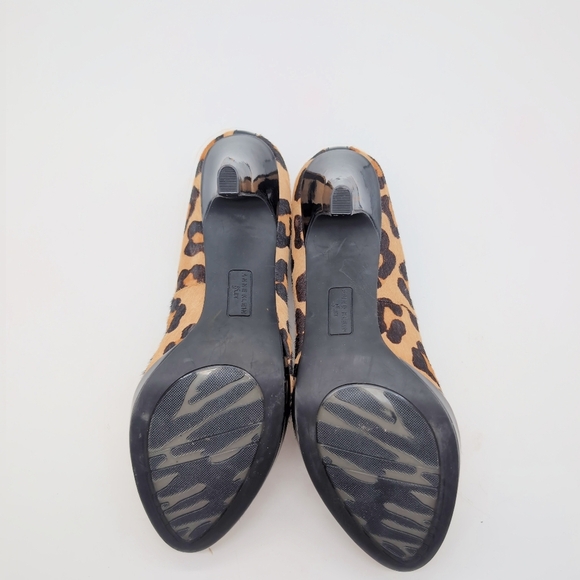 Anne Klein Lolana Leather Fur Leopard Print Heels Sz 8.5 - Picture 7 of 8